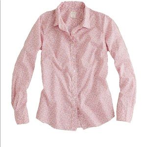 J.Crew Pastel Petal Pink Flowered Perfect Shirt